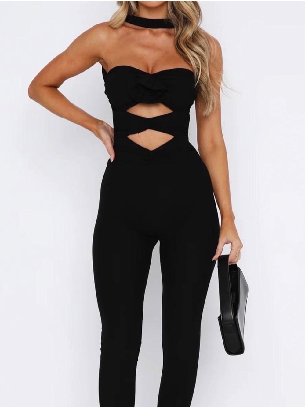 White Fox Women’s Jumpsuit - Size Small - Black